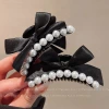Pearl bow clip women's high-end style 2025 New princess hair clip Side clip bangs forehead clip headwear details Picture